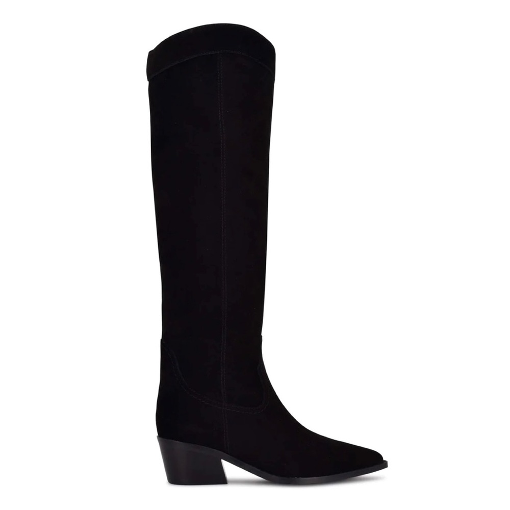 Genuine Suede Nine West Knee High Black Western Boot